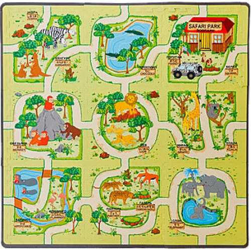 Игровой коврик-пазл Зоопарк