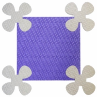 Детский мягкий пол Ромашки 33х33 фиолетовый 9 мм