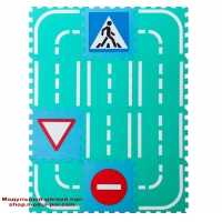 Игровой коврик-пазл Автодорога с дорожными знаками