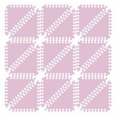Детский мягкий пол Треугольники 33х33 светло-розовый